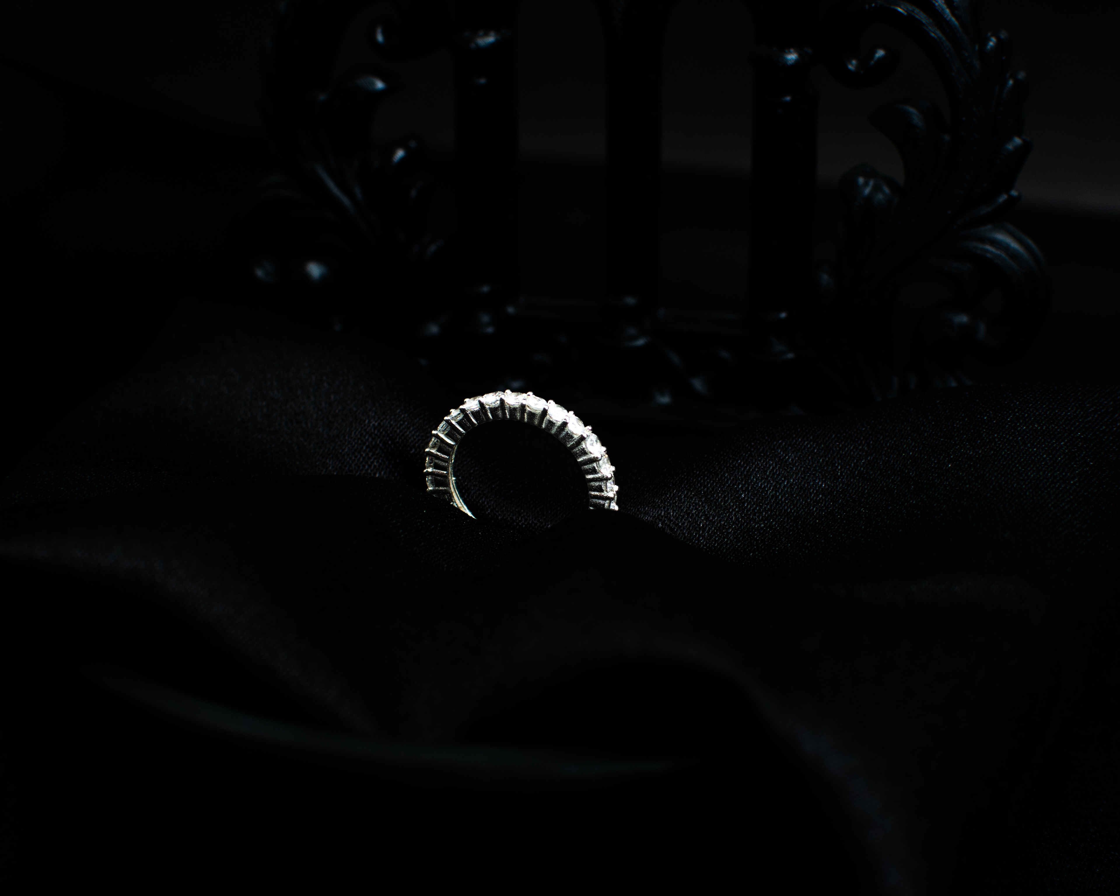 Ring 16 view 4 on black satin